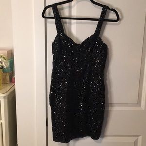Sexy Black Sequins Dress
